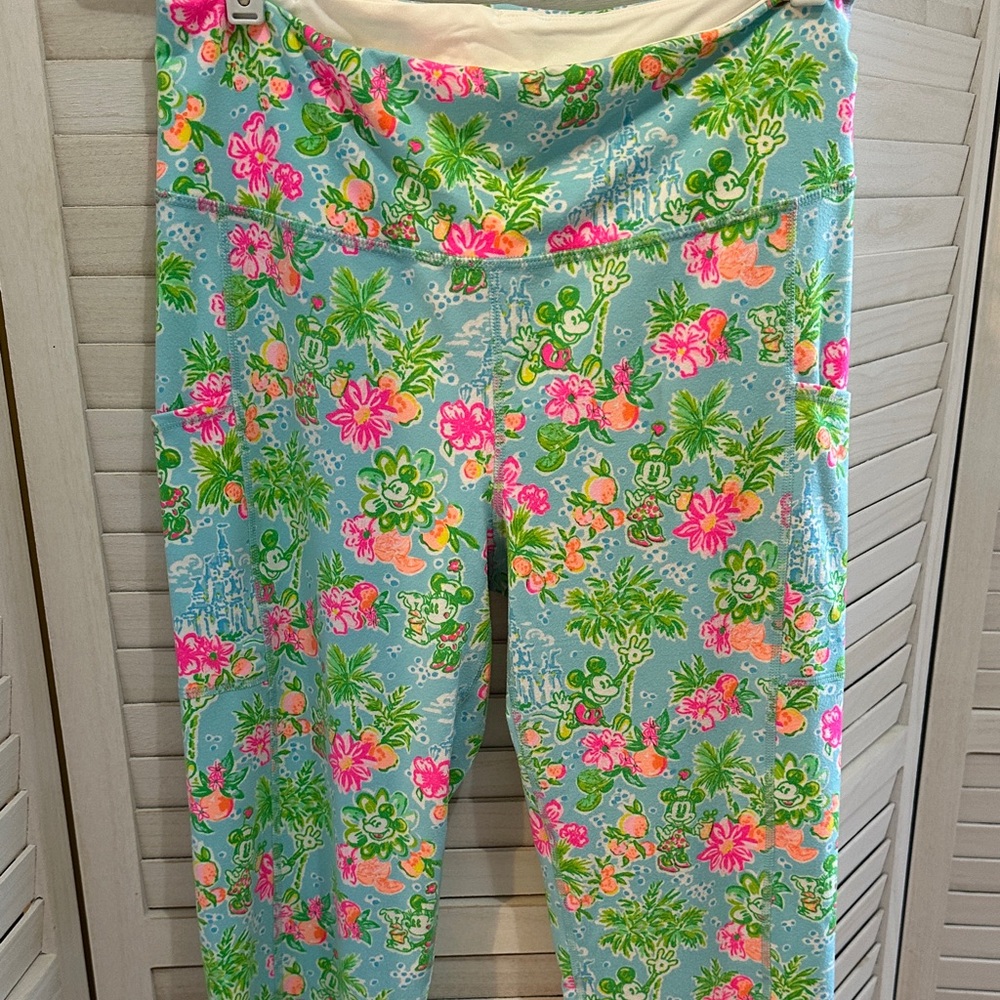 Lilly Pulitzer Aqua Floral & Pink Leggings